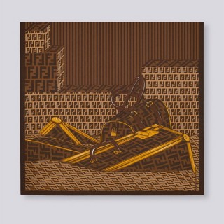 [ F ] FF 트렁크 실크 숄 스카프