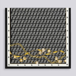 [ F ] FF 골드 체인 실크 숄 스카프