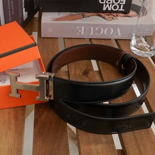 [ H ] 소가죽 H스틸로고 양면 벨트 (컷팅식)