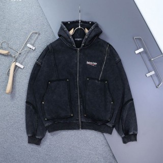 [ B ] 빈티지 피그먼트 워싱 기모 후드 자켓