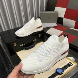 [ B ] 수입 레더패치 니트 러너 스니커즈 (남성)