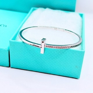 티* T:T1 네로우 파베 다이아몬드 힌지드 뱅글, 실버