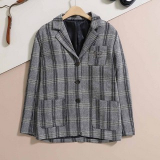[ M ] 수입 싱글브레스트 체크 셰브론 재킷 (여성)