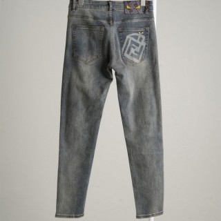 [ F ] 몬스터아이 레더 패치 데님 팬츠