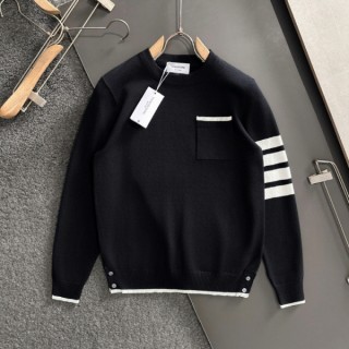 톰* 밀라노 스티치 티핑 크루넥 니트 스웨터