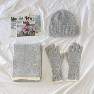 [ L ] 수입 캐시미어 비니 스카프 장갑 3종 SET