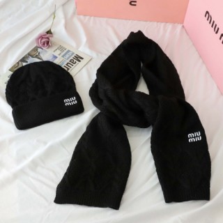 [ m ] 수입 케이블 니트 캐시미어 비니 스카프 2종 SET