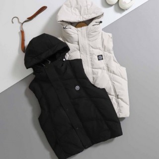 나침반 사각 패치 패딩 조끼