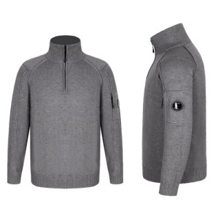 C* 반집업 니트 스웨터 렌즈와펜 램스울 스트라이프