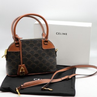 셀* 스몰 볼링 트리오페 캔버스 여성 토트 크로스백