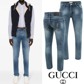 GC 자가드 버티컬 자수 융기모 슬림진