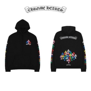 크* 멀티 컬러 크로스 후드(블랙) (남여공용)