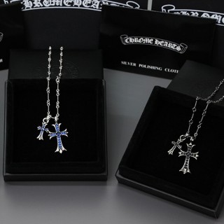 [ C ] CH 타이니 크로스 파베다이아 펜던트 목걸이