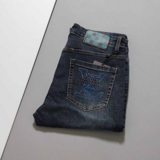 [ L.V ] 수입 LV 로고 프린팅 데님 팬츠