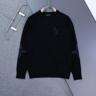 [ L ] LV 자수로고 라운드 니트