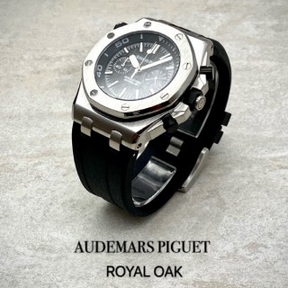 오데* 로얄오크 오프쇼어 다이버 크로노그래프 블랙다이얼