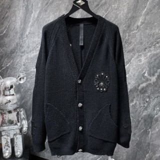 크* 가죽패치 데미지 니트 가디건