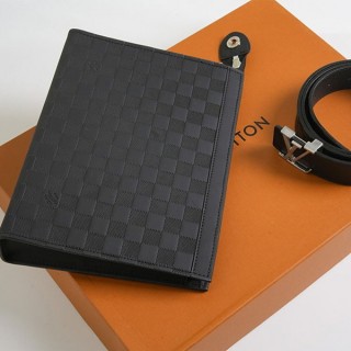 [ L ] 다미에 인피니티 가죽 클러치 & 벨트 세트