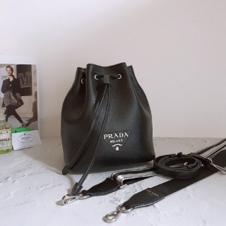 프** 고급 가죽 플로 버킷 백