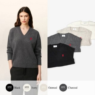 아* 드 꾀흐 엠브로이더리 V넥 울 스웨터 (여성)