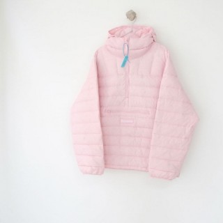 슈** WEEK6 마이크로다운 하프 집업 후드 풀오버 아노락 - 수입 (남여공용)