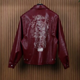 앙* 리쉬 데프리메 버건디 프랭시프 드 라무르 웨스턴 가죽재킷