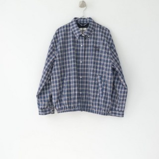 미*** 25 깅엄 체크 라이트 블루종 자켓 - 수입 (남여공용)