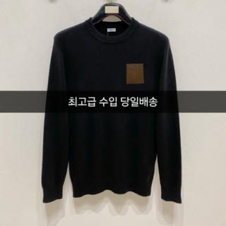 로* 레더 패치 울캐시미어 니트