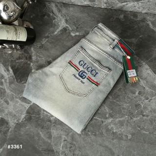 [ G ] GG 로고 삼선밴딩 데님 팬츠