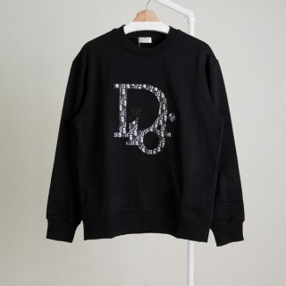 [ D ] 자수 오블리크 로고 코튼 저지 맨투맨 티셔츠