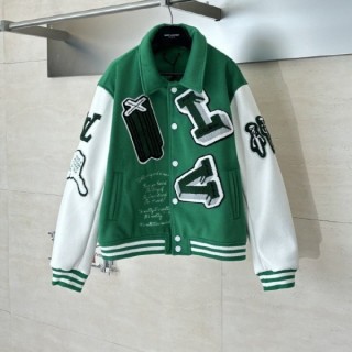 루* F017 레더 바시티 자켓