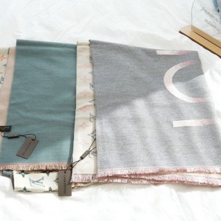 [ L ] LV 에센셜 모노그램 로고 캐시미어 머플러