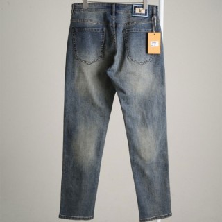 [ L ] 포켓 모노그램 로고 워싱 스판 데님 진