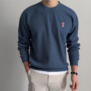 AM 스몰하트 패치 골지 니트 맨투맨