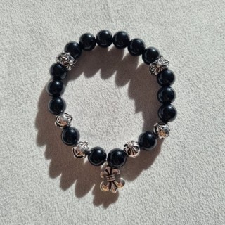 크* 비즈 팔찌 블랙