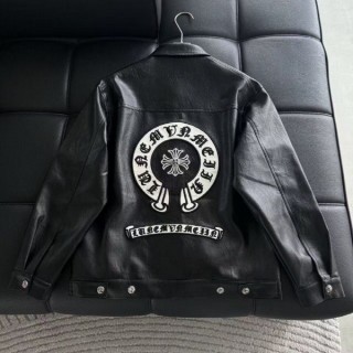 크* 레더 오버 바시티 자켓