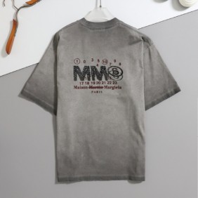 메* 수입 넘버 로고 포인트 워싱 라운드 반팔 티셔츠